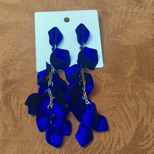 Royal blue leaf earrings
